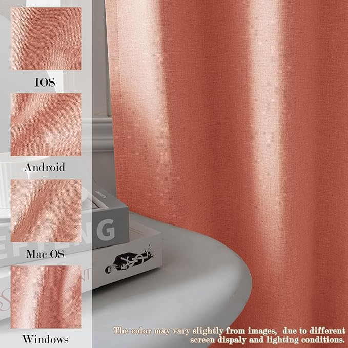 Full Blackout Privacy Curtains, 240 Inch Extra Wide Linen Blend Drapes, Pinch Pleat Window Drapery for Room Divider Storage/Space Room Separation, 1 Panel, W 240" x L 96", Orange