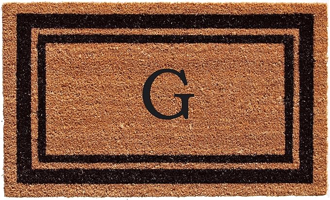 Calloway Mills 152963672G Black Border 36" x 72" Monogram Doormat Letter (G)