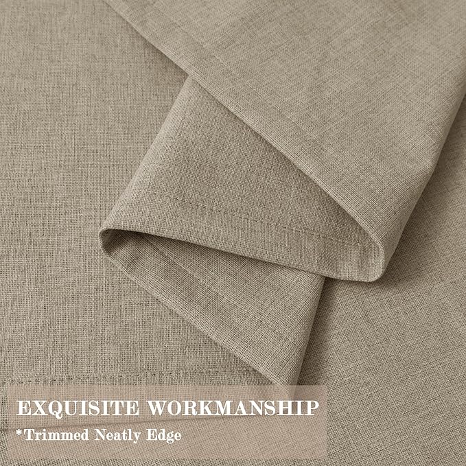 120" Wx96 L Linen Room Divider Drapes for Doorway/Glass Window/Sliding Door/Patio, Extra Wide Pinch Pleated Full Blackout Curtains for Girls Boys Teen Kids Room, 1 Panel, Light Khaki