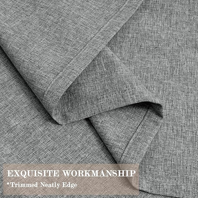 Full Blackout Privacy Curtains, 240 Inch Extra Wide Linen Blend Drapes, Pinch Pleat Window Drapery for Room Divider Storage/Space Room Separation, 1 Panel, W 240" x L 102", Mid Grey