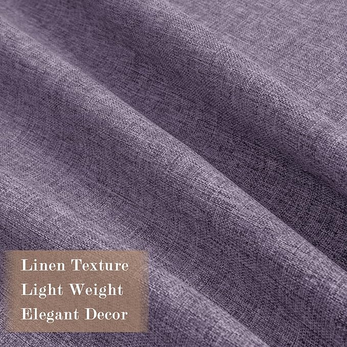 Room Divider Curtains Screen Partitions, Linen Look 100% Blackout Drapery 84 Inches Long, 120" Wide Pinch Pleated Window Drapes, Privacy Protecting, Light Blocking, (1 PC, Violet)