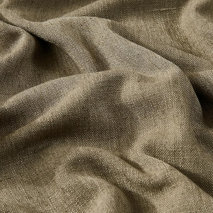 Vision Home Brown Pinch Pleated Full Blackout Curtains Linen Blended Room Darkening Window Curtains 108 inch for Living Room Bedroom Thermal Insulated Pinch Pleat Drapes with Hooks 40" Wx108 Lx2