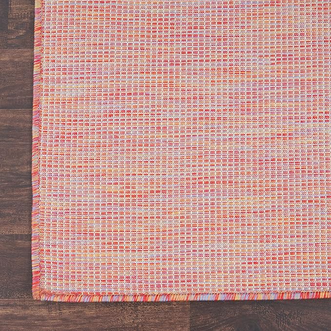 Nourison Home Positano Indoor/Outdoor Rainbow 9' x 12' Area Rug, Easy Cleaning, Non Shedding, Bed Room, Living Room, Dining Room, Backyard, Deck, Patio (9x12)