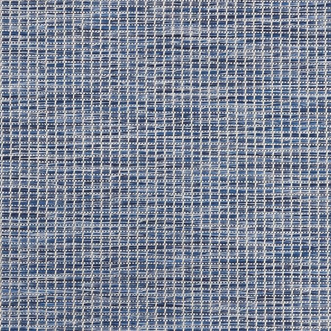 Nourison Positano Indoor-Outdoor Navy Blue 4' x 6' Area Rug, Easy Cleaning, Non Shedding, Bed Room, Living Room, Dining Room, Backyard, Deck, Patio (4x6)