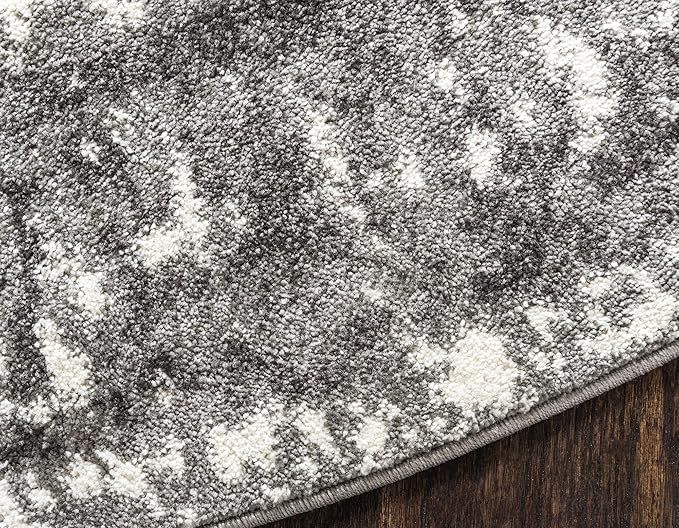 Unique Loom Rosso Collection Vintage, Traditional, Bohemian, Geometric, Distressed, Southwestern Area Rug, 8' 0" x 8' 0", Gray/Ivory