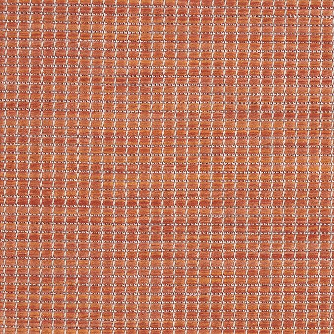 Nourison Positano Indoor-Outdoor Terracotta 4' x 6' Area Rug, Easy Cleaning, Non Shedding, Bed Room, Living Room, Dining Room, Backyard, Deck, Patio (4x6)