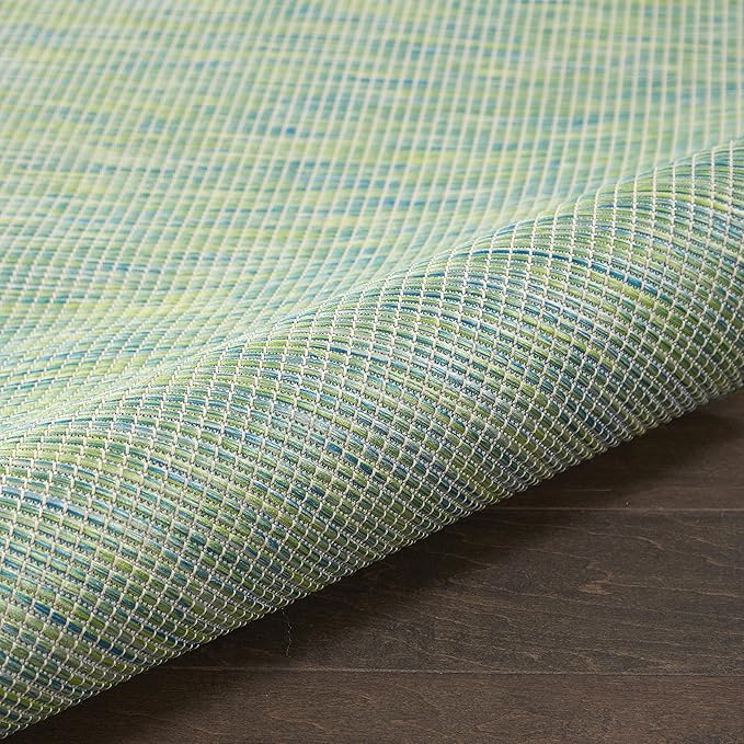Nourison Home Positano 10' Runner Blue Green Fabric Modern Area Rug (10' Runner)
