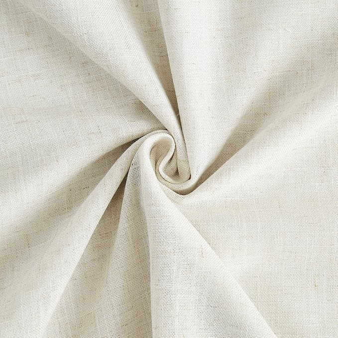 Vision Home Natural Pinch Pleated Full Blackout Curtains Linen Blended Room Darkening Window Curtains 63 inch for Living Room Bedroom Thermal Insulated Pinch Pleat Drapes with Hooks 1 Panel 60"Wx63"L
