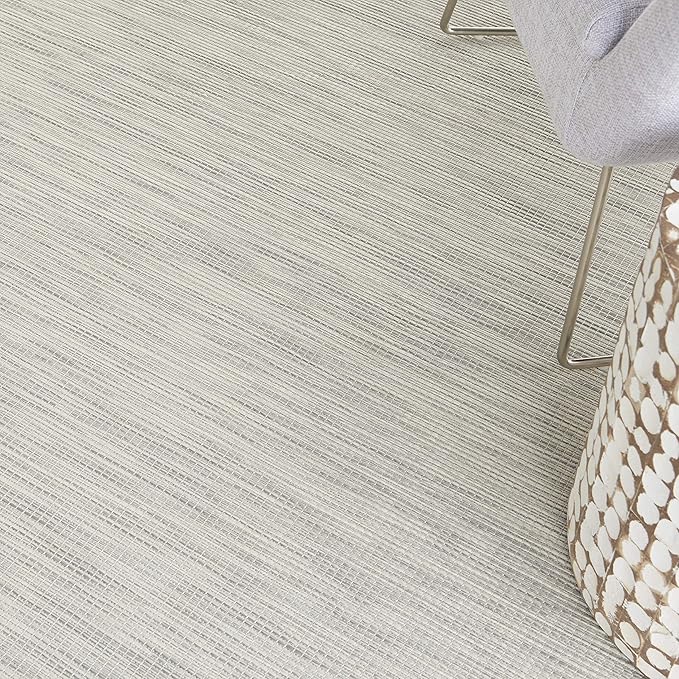 Nourison Positano Indoor/Outdoor Light Grey 6' x Round Area Rug, Easy Cleaning, Non Shedding, Bed Room, Living Room, Dining Room, Backyard, Deck, Patio (6 Round)
