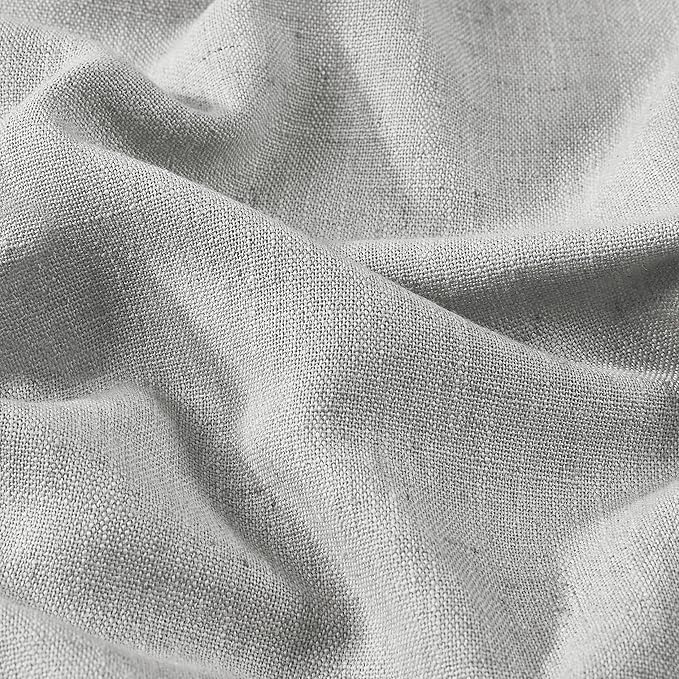 Vision Home Light Gray Pinch Pleated Full Blackout Curtains Linen Blended Thermal Insulated Window Panels 108 inch for Bedroom Living Room Darkening Grey Pleat Drapes with Hooks Back Tab 60"Wx108"Lx1