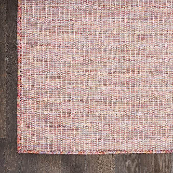 Nourison Home Positano Indoor/Outdoor Rainbow 6' x Round Area Rug, Easy Cleaning, Non Shedding, Bed Room, Living Room, Dining Room, Backyard, Deck, Patio (6 Round)