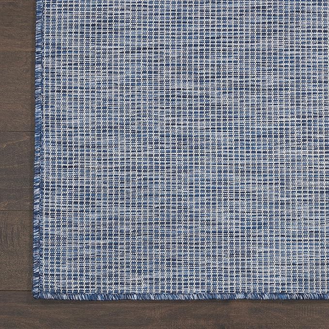 Nourison Positano Indoor/Outdoor Navy Blue 2'2" x 12' Area Rug, Easy Cleaning, Non Shedding, Bed Room, Living Room, Dining Room, Backyard, Deck, Patio (2x12)