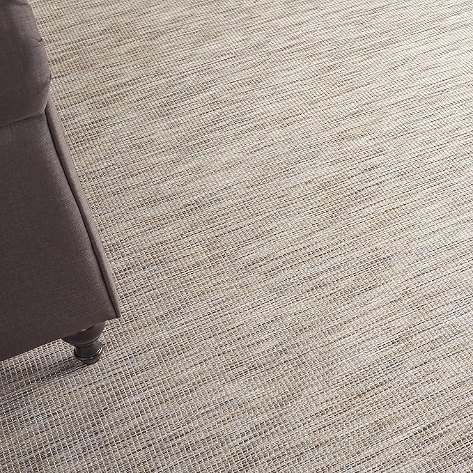 Nourison Home Positano Indoor-Outdoor Beige 7' x 10' Area Rug, Easy Cleaning, Non Shedding, Bed Room, Living Room, Dining Room, Backyard, Deck, Patio (7x10)